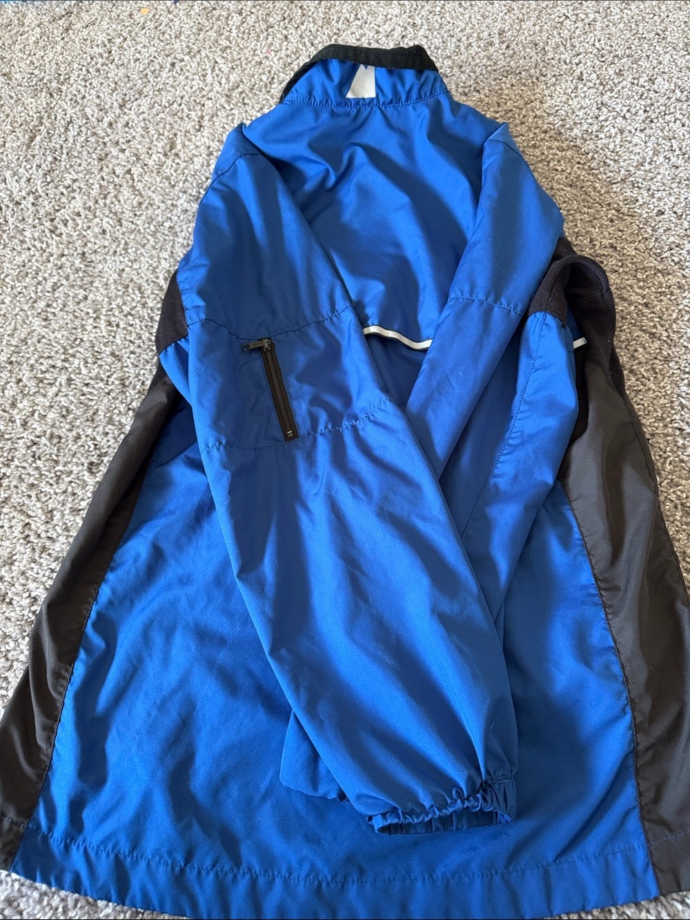 Blue and Black Lightweight Zip Windbreaker - Picture 4 of 4